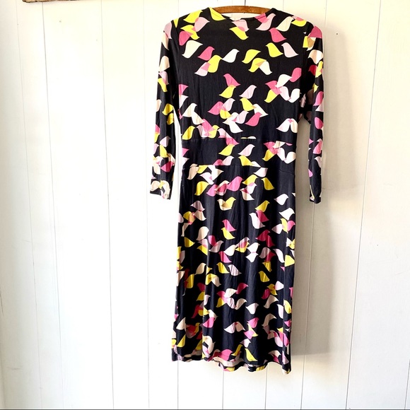 Boden Elena Faux Wrap Bird Dress Size 8 - Picture 3 of 5